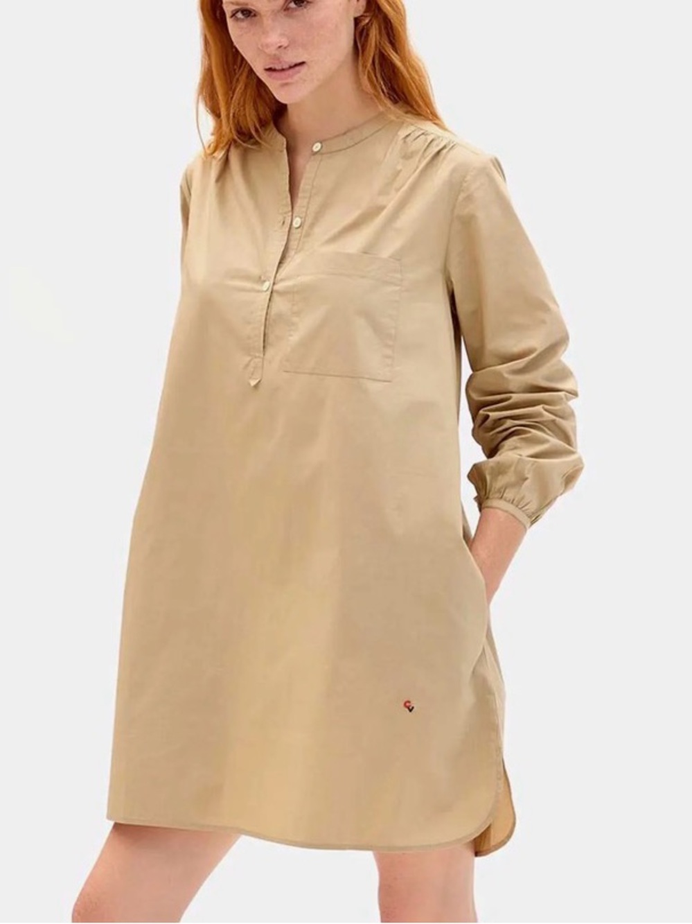 HTF Nwot Clare V St Martin Poplin Shirt Dress in Khaki Size large